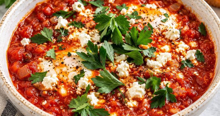 Easy Mediterranean Shakshuka with Feta