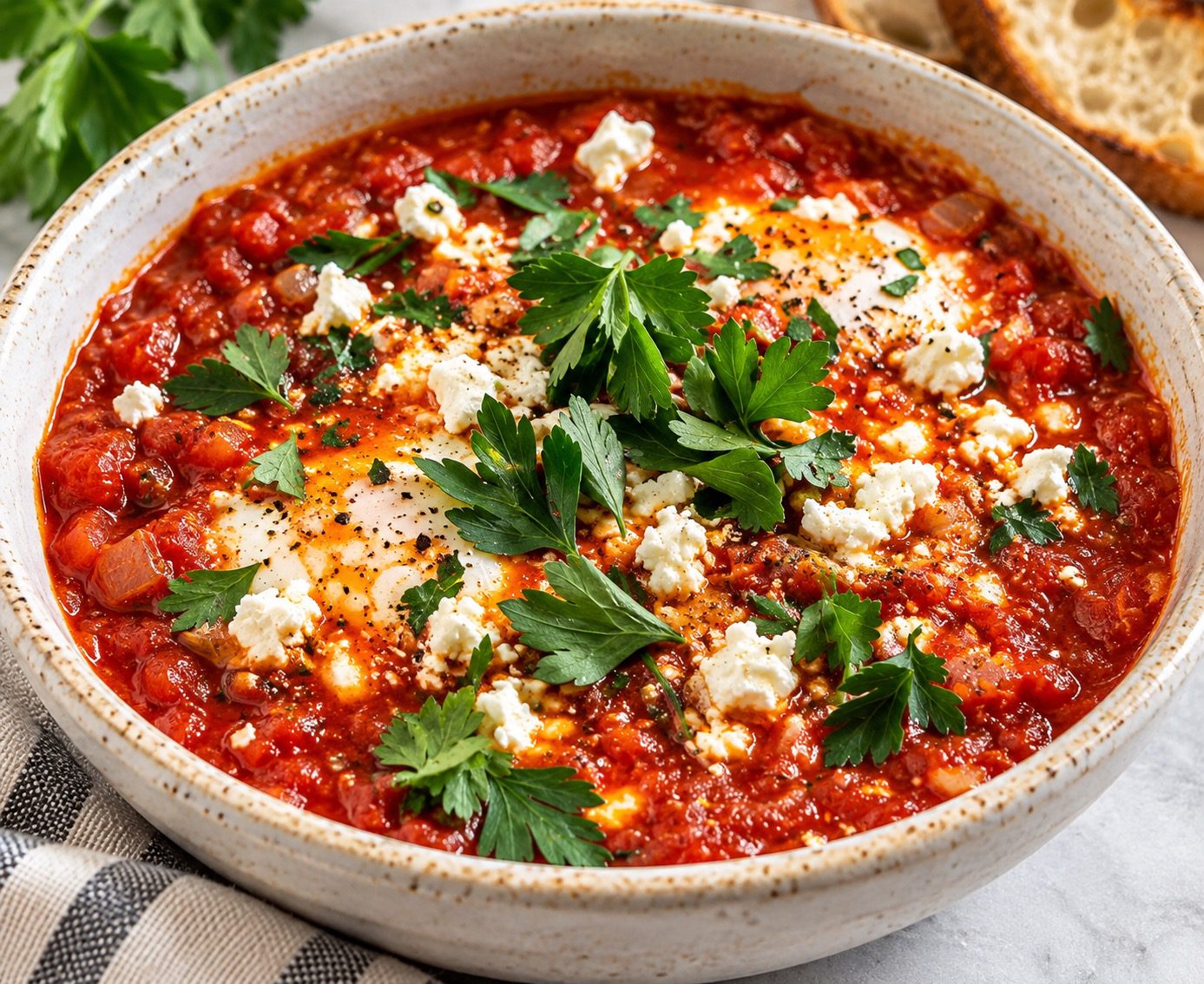 Easy Mediterranean Shakshuka with Feta