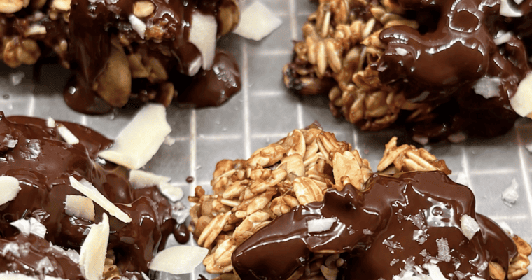 Dark Chocolate-Dipped Energy Cookies